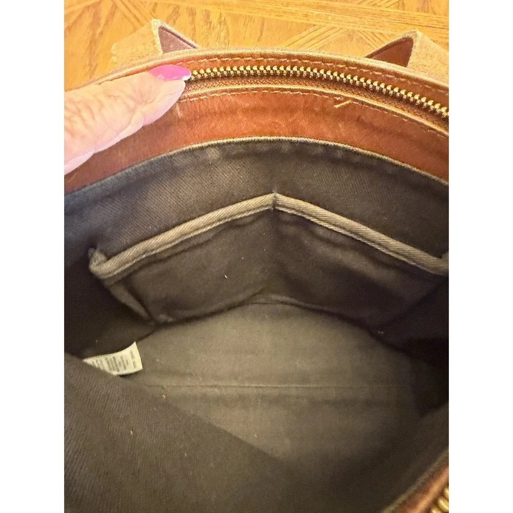 Madewell Leather Medium Size Tote Bag Brown Purse Handbag Basic No Big Strap